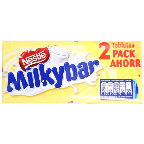 Alcampo NESTLÉ Milkybar Chocolate blanco en tableta pack 2 uds. 200 g