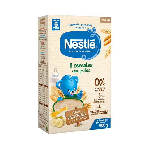Alcampo NESTLÉ Papilla de 8 cereales con fruta a partir de 6 meses 475 g