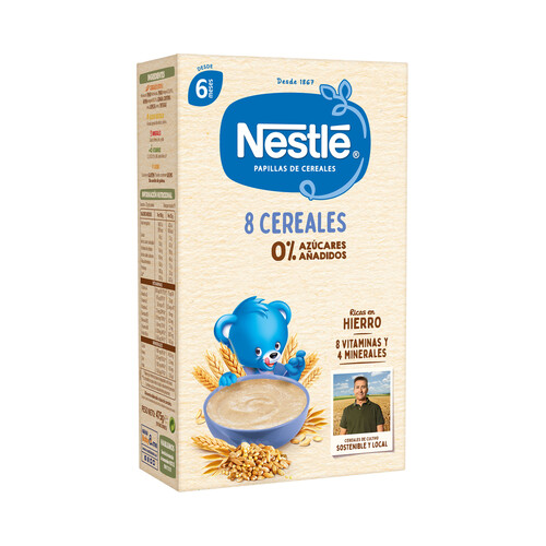 Alcampo NESTLÉ Papilla de 8 cereales sin azúcares añadidos a partir de 6 meses 475 g