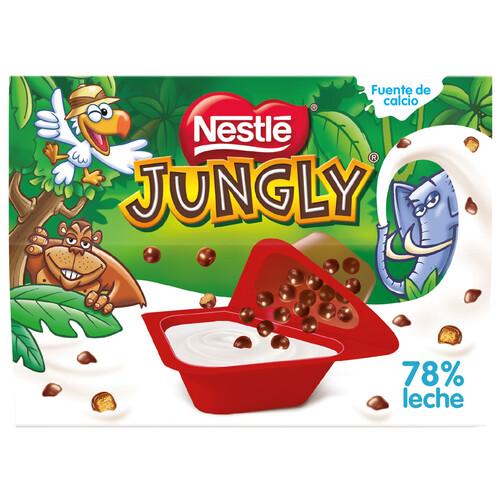 Alcampo NESTLÉ Yogur natural azucarado con trocitos de galleta recubiertos de chocolate con leche Jungly 2 105 g