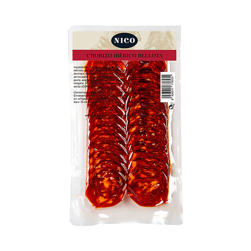 Alcampo NICO JAMONES Chorizo ibérico de bellota cortado en lonchas NICO JAMONES 150 g
