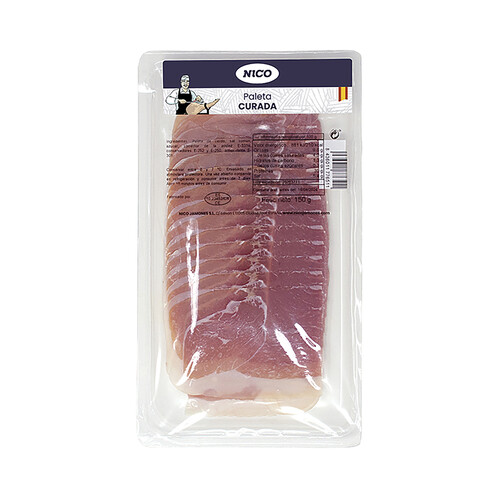 Alcampo NICO JAMONES Paleta curada cortada en medias lonchas NICO JAMONES 150 g