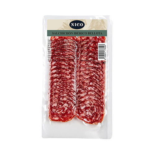 Alcampo NICO JAMONES Salchichón ibérico de bellota cortado en lonchas NICO JAMONES 150 g