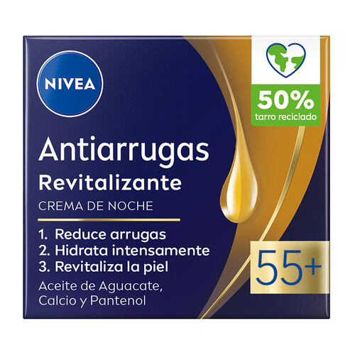 Alcampo NIVEA 55+ Crema de noche antiarrugas revitalizante para pieles maduras (+55 años) 50 ml