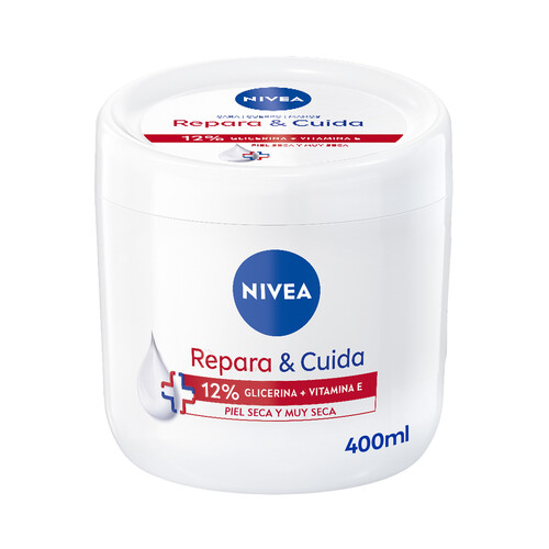 Alcampo NIVEA Repara & cuidad Crema corporal hidratante para pieles secas y muy secas 400 ml
