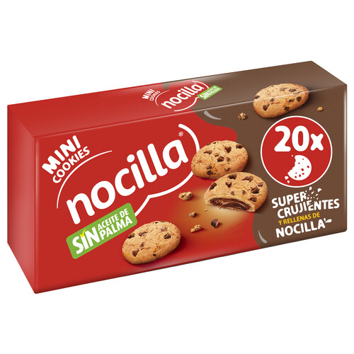 Alcampo NOCILLA Galletas con gotas de chocolate. rellenas con crema de cacao con avellanas160 g
