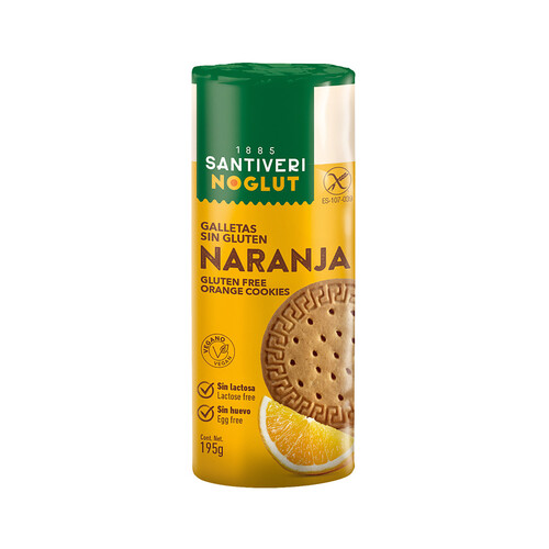 Alcampo NOGLUT Galletas sabor naranja sin lactosa y sin gluten (controlado por FACE) NOGLUT de SANTIVERI 195 g