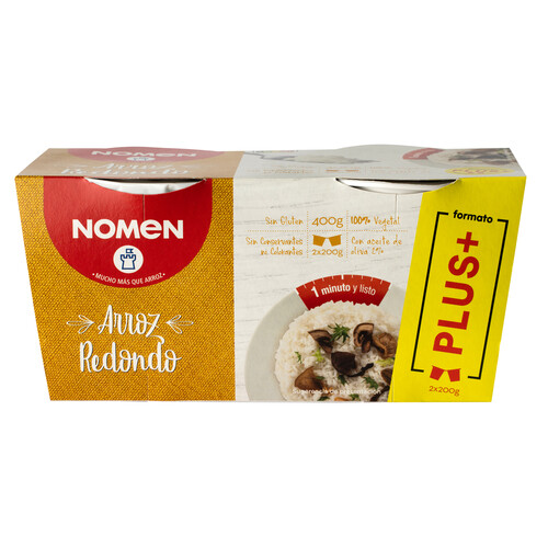 Alcampo NOMEN Plus Vasitos de arroz redondo 2 udsx 200 g