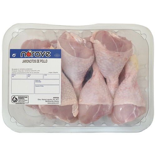 Alcampo NORAVE Jamoncitos de pollo blanco con piel Bandeja