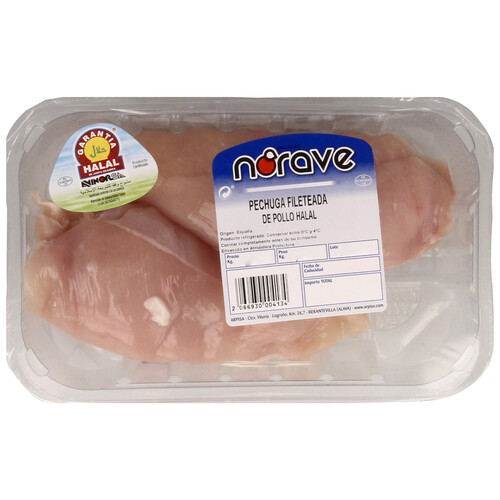 Alcampo NORAVE Pechuga De Pollo Fileteada Con Certificado Halal Bandeja