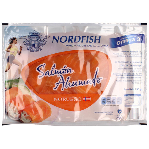 Alcampo NORDFISH Salmón ahumado noruego NORDFISH 250 g