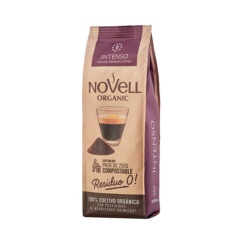 Alcampo Novell Organic Café en grano compostable intenso de cultivo ecológico 250 g