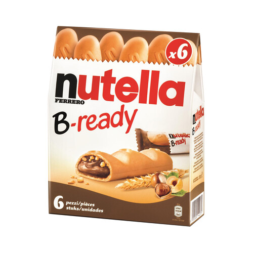 Alcampo NUTELLA B-Ready Galletas rellenas de crema de chocolate y avellanas 6 uds. 132 g