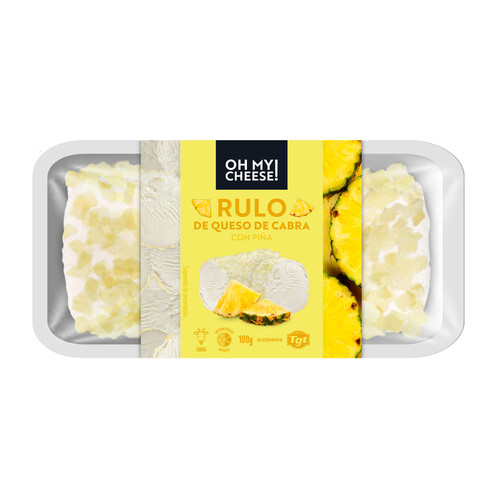 Alcampo OH MY CHEESE Rulo de queso de cabra con piña OH MY CHEESE 100g