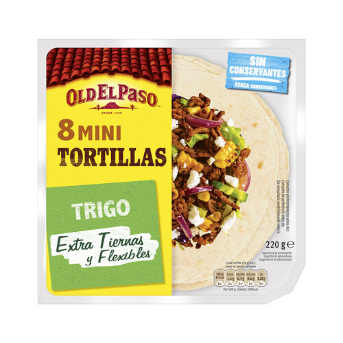 Alcampo OLD EL PASO Momi tortillas de trigo extra tiernas y flexibles OLD EL PASO 8 uds. 220 g