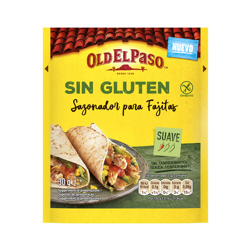 Alcampo OLD EL PASO Sazonador fajitas sin gluten OLD EL PASO 30 g