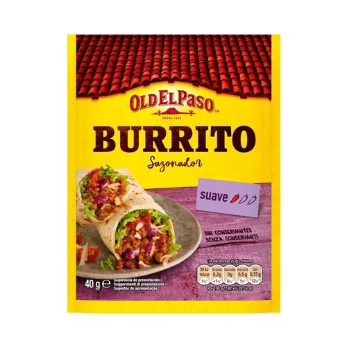 Alcampo OLD EL PASO Sazonador para burritos OLD EL PASO 40 g