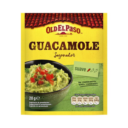 Alcampo OLD EL PASO Sazonador para guacamole OLD EL PASO 20 g