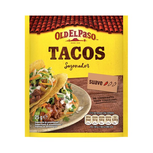 Alcampo OLD EL PASO Sazonador para tacos OLD EL PASO 25 g