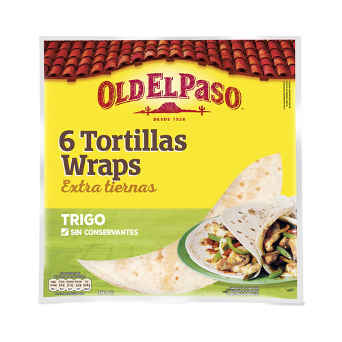 Alcampo OLD EL PASO Tortillas de trigo wrap OLD EL PASO 370 gr