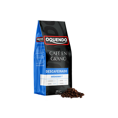 Alcampo OQUENDO Café de tueste natural descafeinado en grano I7 500 g