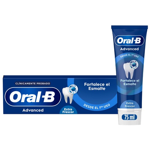 Alcampo ORAL-B Advanced Pasta de dientes fortalecedora del esmalte sabor hierbabuena y eucalipto 75 ml