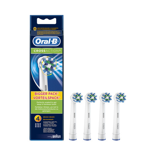 Alcampo ORAL-B Cabezales de recambio para cepillo de dientes eléctrico ORAL-B Cross action 4 uds
