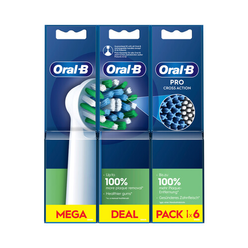 Alcampo ORAL-B Pro cross action Recambios para cepillo eléctrico 6 uds