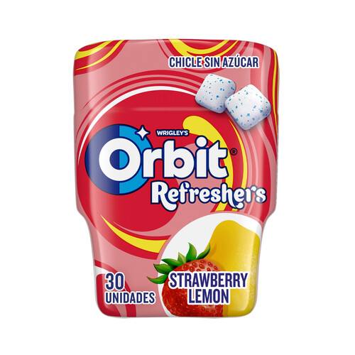 Alcampo ORBIT Refreshers Chicles de sabor a fresa y limón 30 uds 67 g