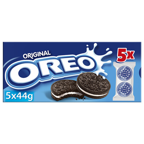 Alcampo OREO Original Galletas de chocolate rellenas de crema de vainilla 5 uds. 44 g