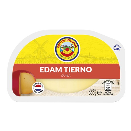 Alcampo ORO DE HOLANDA Queso Edam tierno cuña 300 gr
