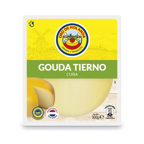 Alcampo ORO DE HOLANDA Queso Gouda tierno cuña 300 g