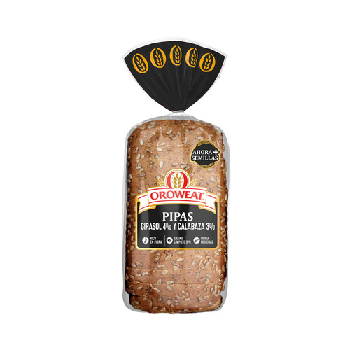 Alcampo OROWEAT Pan de molde con pipas de girasol calabaza y semillas de amapola 590 g