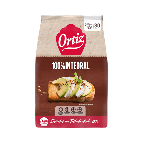 Alcampo ORTIZ Pan tostado multicereal extera crujiente 30 uds. 324 g