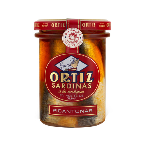 Alcampo ORTIZ Sardinas a la antigua en aceite de oliva picantonas 140 g