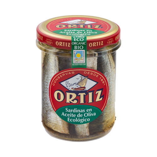 Alcampo ORTIZ Sardinas en aceite de oliva ecológico ORTIZ 140 g