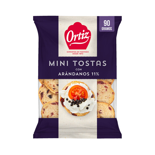 Alcampo ORTIZ Tostaditas con arándanos ideal queso y foie 90 g