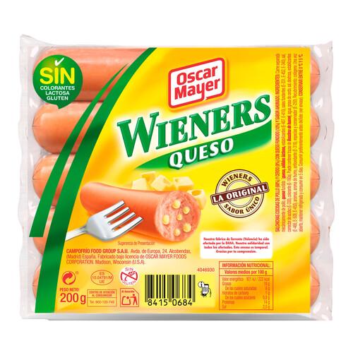 Alcampo OSCAR MAYER Salchichas cocidas de cerdo y pollo con queso fundido y sabor ahumado OSCAR MAYER Wieners 200 g