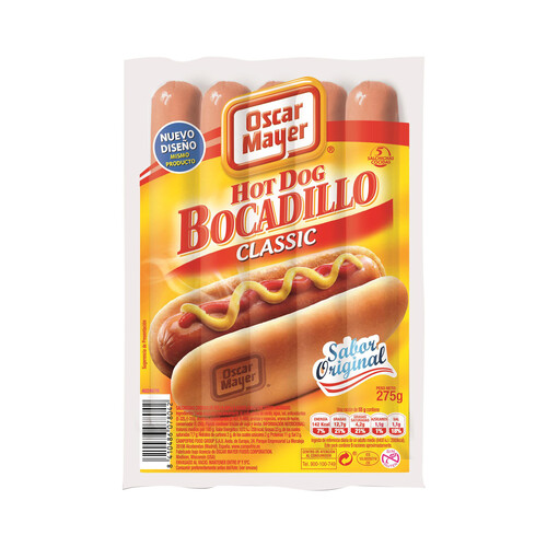 Alcampo OSCAR MAYER Salchichas cocidas tipo Viena de pollo y cerdo sabor ahumado OSCAR MAYER Bocadillo 275 g