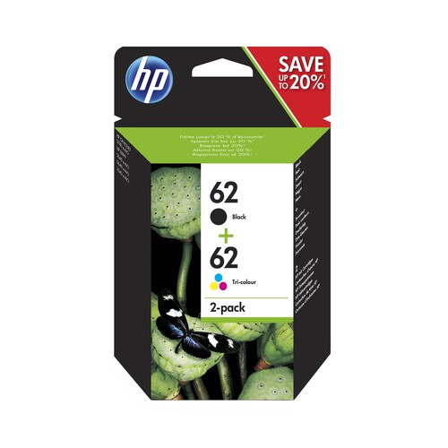 Alcampo Pack de 2 cartuchos de tinta HP 62 N9J71AE negro y tricolor