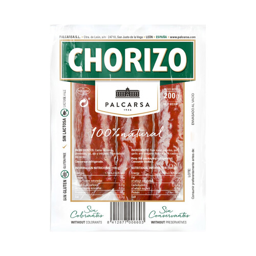 Alcampo PALCARSA Chorizo de León 100% natural PALCARSA 200 g