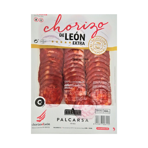 Alcampo PALCARSA Chorizo de León extra ahumado y dulce cortado en lonchas PALCARSA 100 g