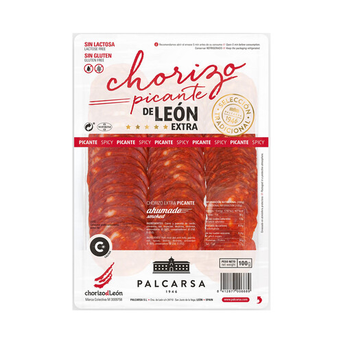 Alcampo PALCARSA Chorizo picante de León extra ahumado y cortado en lonchas PALCARSA 100 g