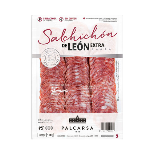 Alcampo PALCARSA Salchichón de León extra ahumado y cortado en lonchas PALCARSA 100 g