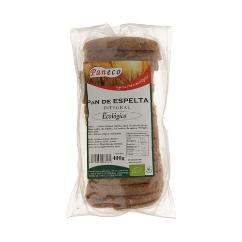 Alcampo PANECO Pan molde de espelta integral ecológico PANECO 400 g
