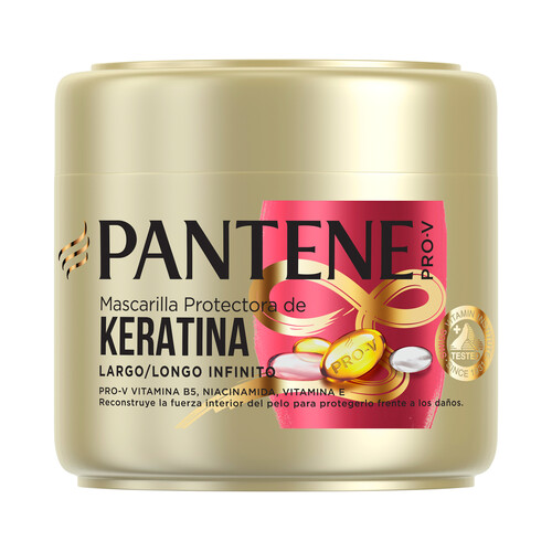 Alcampo PANTENE Mascarilla facial protectora con keratina largo infinito PANTENE 300 ml