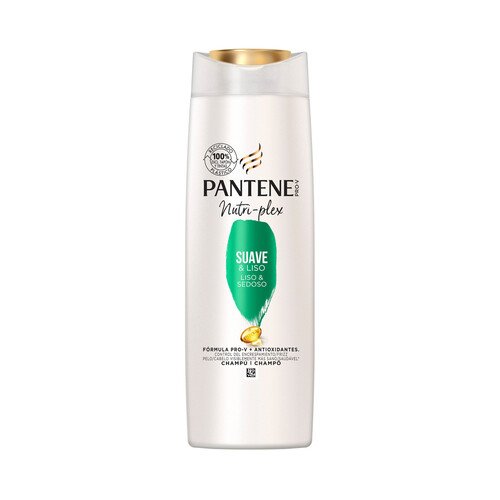 Alcampo PANTENE Nutri-plex suave & liso Champú con antioxidantes para cabellos encrespados y rebeldes 225 ml