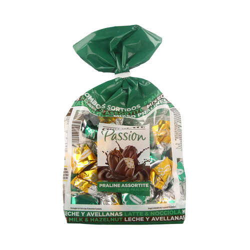 Alcampo PASSION Surtido de bombones praline chocolate leche y avellana 400g