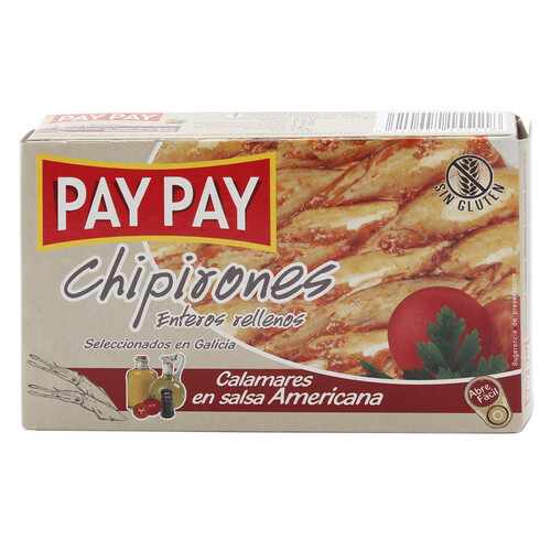 Alcampo PAY PAY Chipirones enteros rellenos en salsa americana 72 g