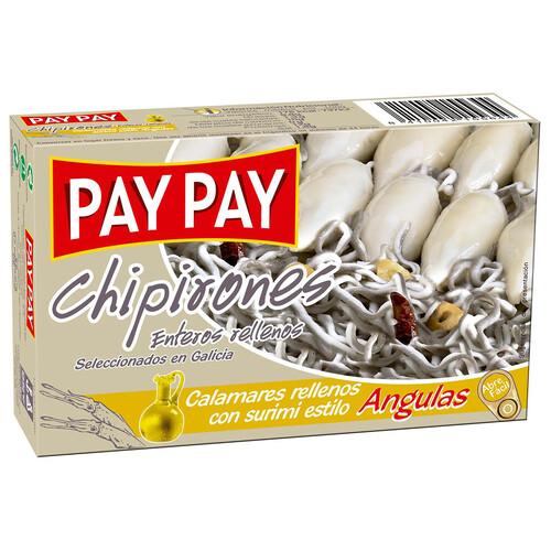 Alcampo PAY PAY Chipirones rellenos con surimi estilo angulas lata de 72 g